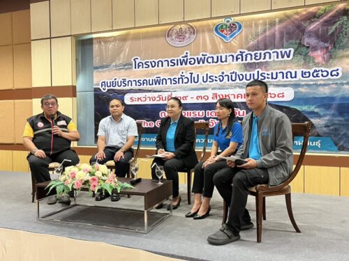 พม.บึงกาฬ ร่วมเป็นวิทยากรเวทีเสวนา หัวข้อ บทบาทภารกิจการดำเนินงานของศูนย์บริการคนพิการระดับจังหวัด และศูนย์บริการคนพิการทั่วไป ตามโครงการพัฒนาศักยภาพศูนย์บริการคนพิการทั่วไป ประจำปีงบประมาณ 2568